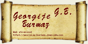 Georgije Burmaz vizit kartica